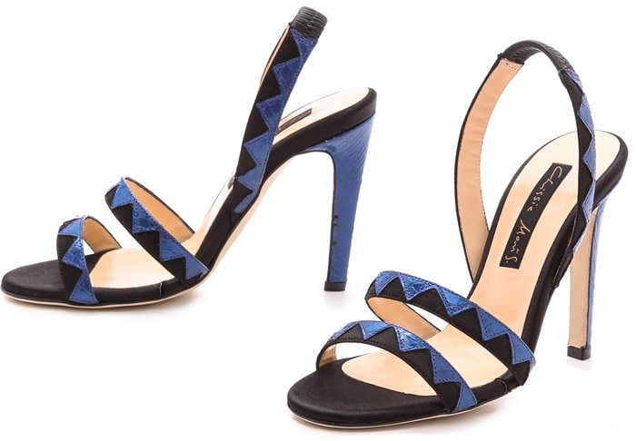 Chrissie Morris Tina Python Sandals Blackblue