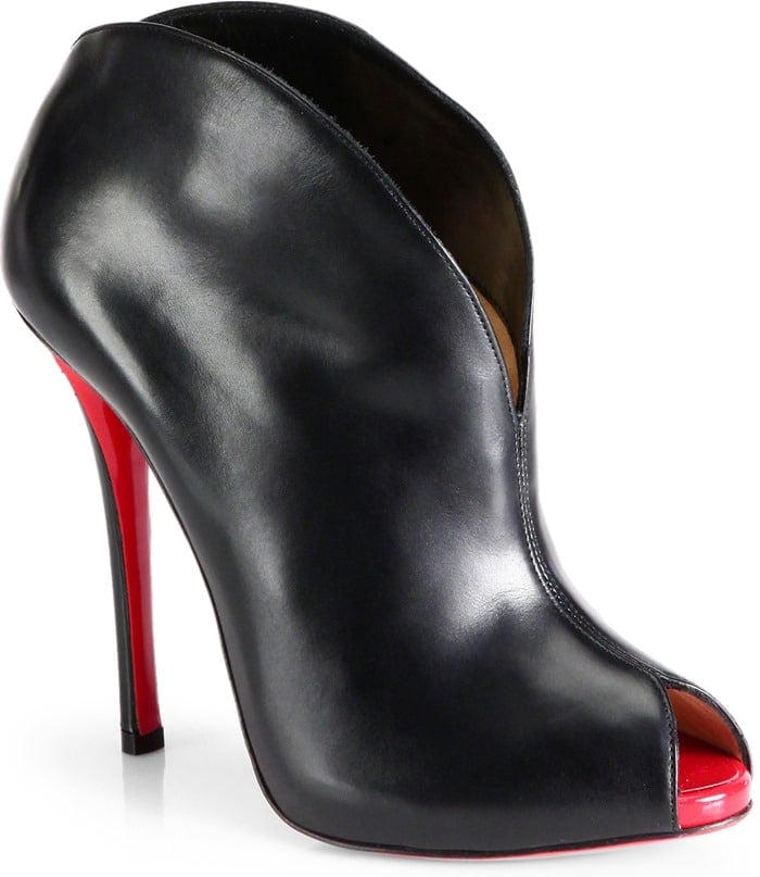 Christian Louboutin Black Chesterfille Leather Ankle Boots