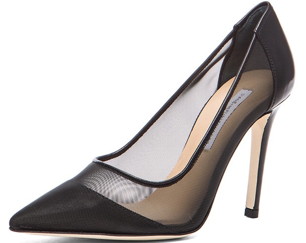 Diane von Furstenberg Bianca Mesh & Leather Pumps