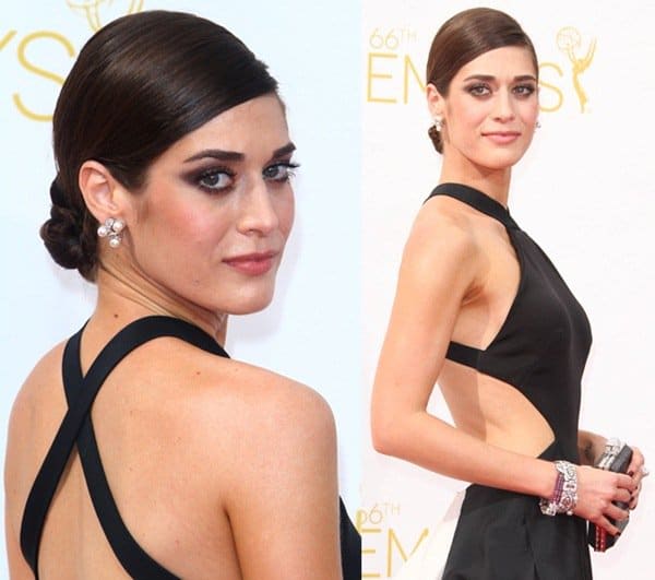 Lizzy Caplan turned heads in her Donna Karan silk-and-organza atelier dress