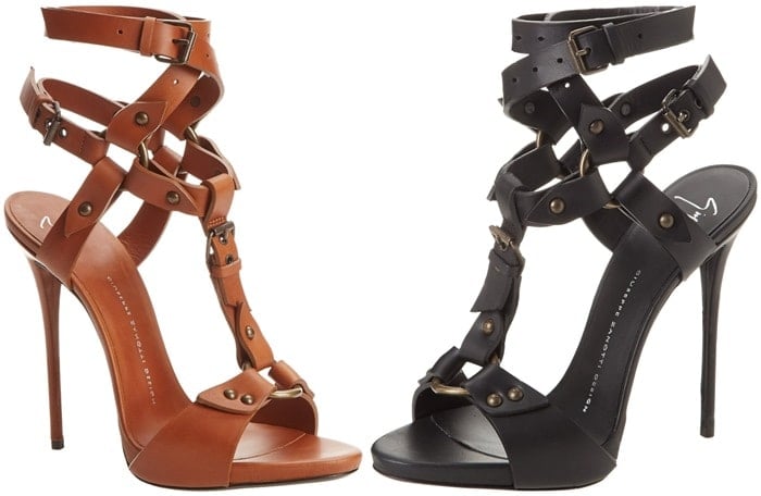 Giuseppe Zanotti Leather Wrap Strap Dress Sandal