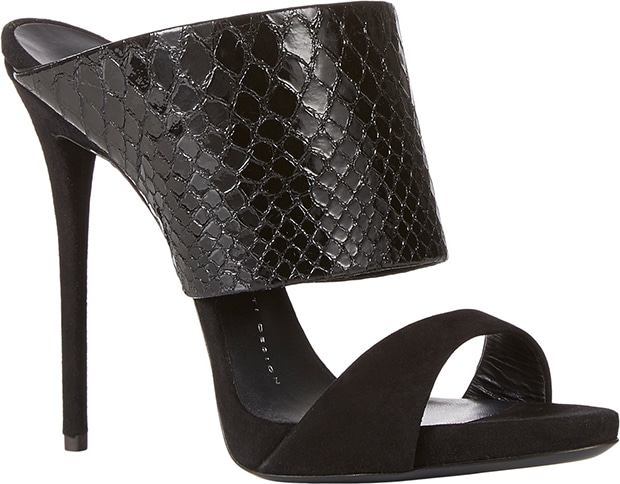 Giuseppe Zanotti Snake-Stamped Slide Sandals