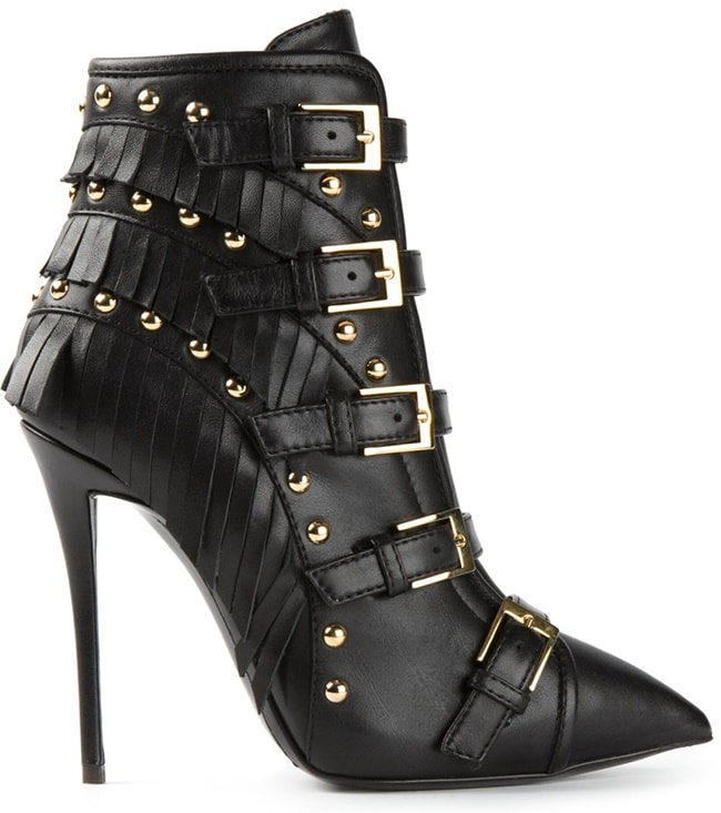 Giuseppe Zanotti Studded Fringe Buckled Boots