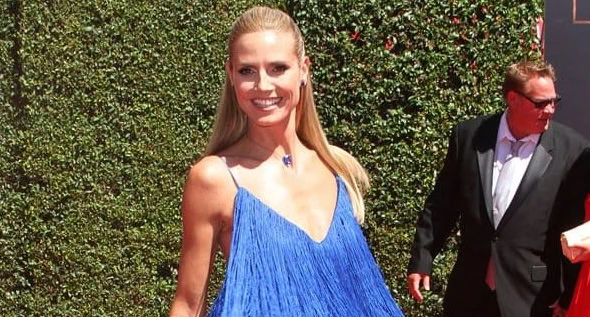 heidi klum fringe dress project runway Remembering Heidi Klum's Iconic $200 Project Runway Dress & Jimmy Choo Heels