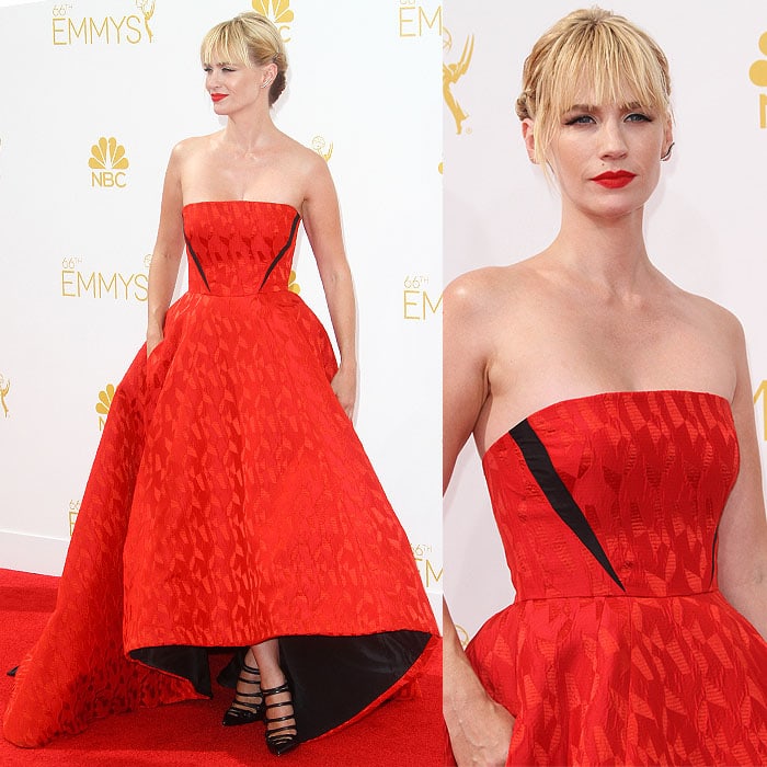 January Jones at the 66th Primetime Emmy Awards held at the Nokia Theatre L.A. Live in Los Angeles, California, on August 25, 2014