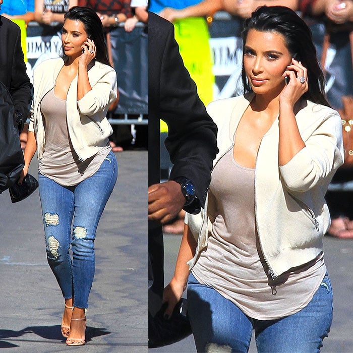 Kim Kardashian on her way to the late-night talk show Jimmy Kimmel Live! in Hollywood, California, on August 4, 2014