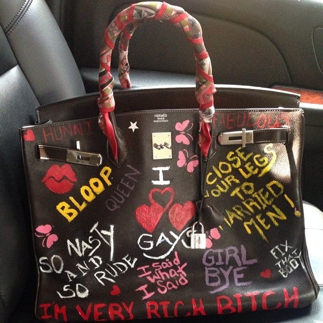 Nene Leakes personalized her Birkin with text like "So nasty and so rude" and "I'm very rich bitch."