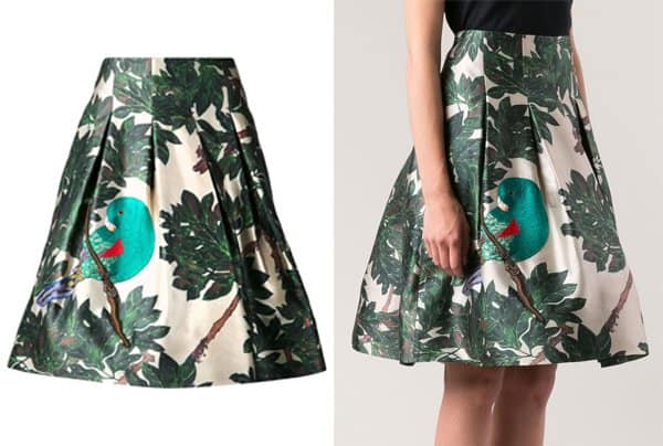 Oscar De La Renta Forest Print Skirt
