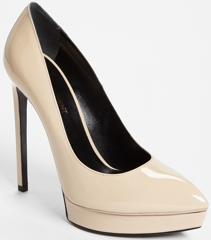 Saint Laurent “Janis” Pumps in Light Beige