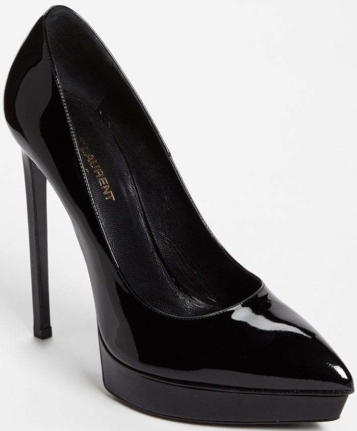 Saint Laurent Janis Pumps in Black Patent Leather