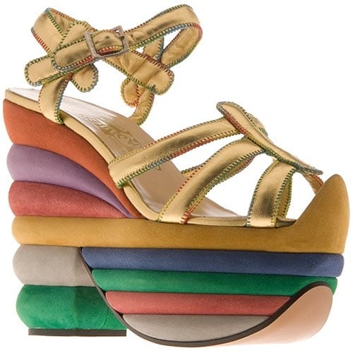 Salvatore Ferragamo "Rainbow" platform sandals designed for Judy Garland in 1938