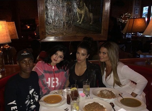 Kim Kardashian and Kylie Jenner having dinner with pals at La Scala in Beverly Hills