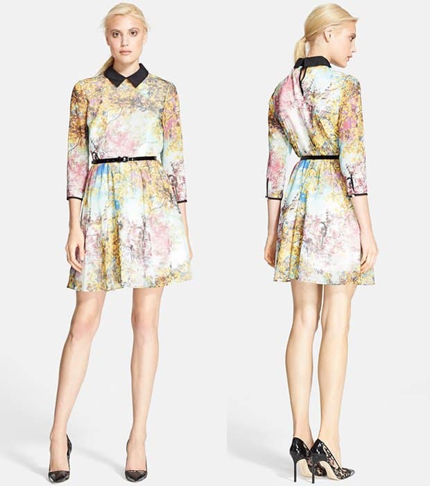 Ted Baker "Pretty Trees" Print Dress