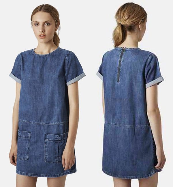 Topshop Moto Denim T-Shirt Dress