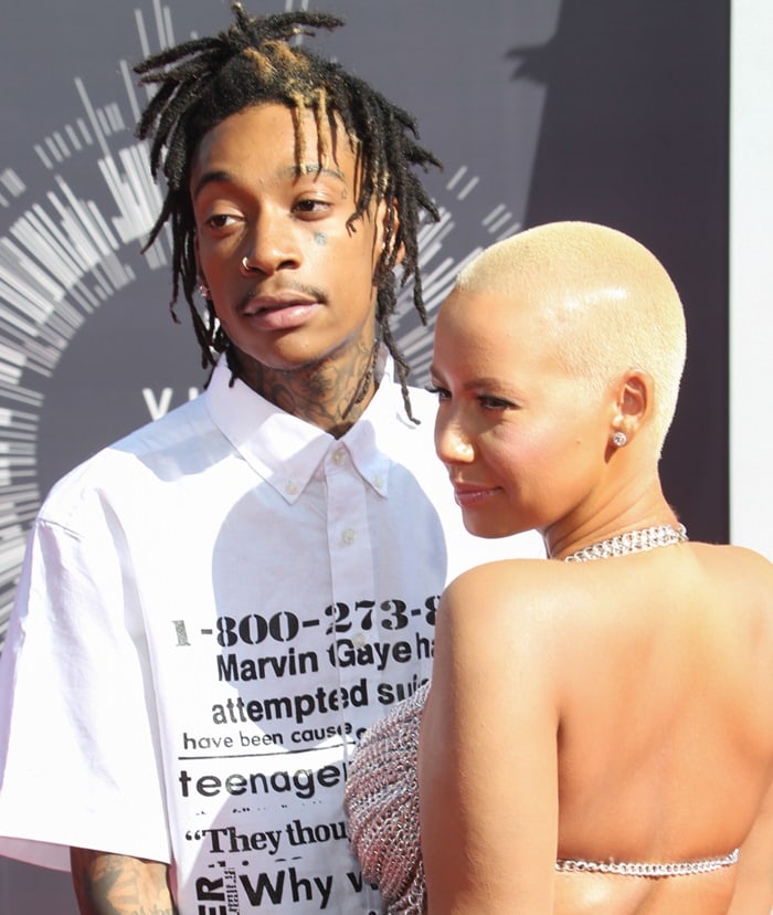 Wiz Khalifa and Amber Rose at the 2014 MTV Video Music Awards at The Forum in Inglewood, California, on August 24, 2014