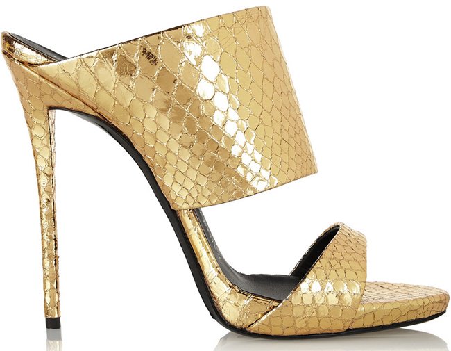 Giuseppe Zanotti Snake-Stamped Slip-On Sandals