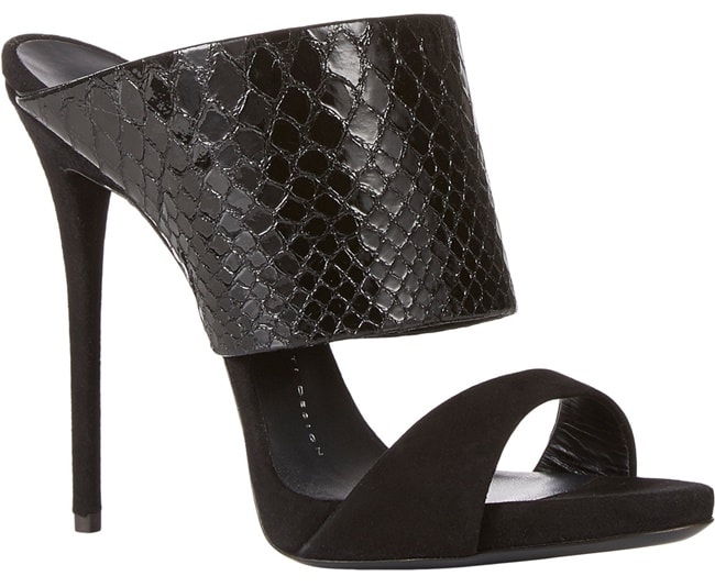 Giuseppe Zanotti Snake-Stamped Slip-On Sandals