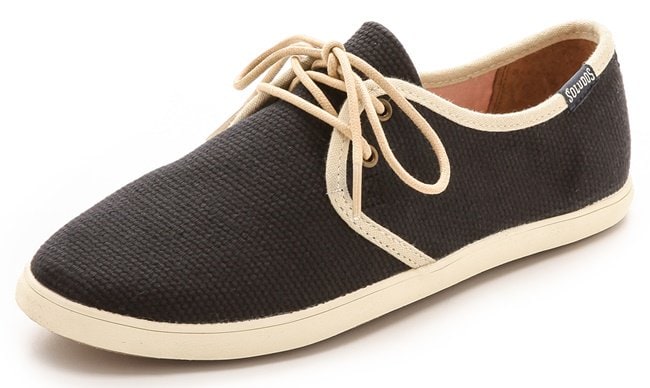 Soludos Woven Sand Sneakers in Black