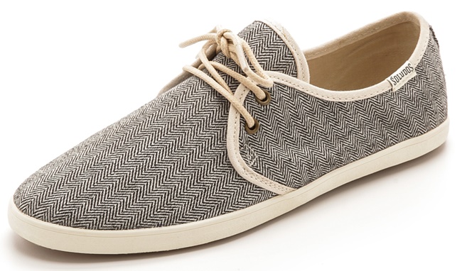 Soludos Woven Sand Sneakers in Black Herringbone