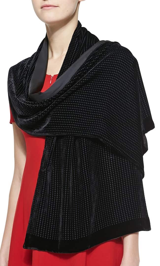 Armani Collezioni Perforated Velvet Scarf