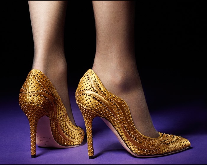 Brian Atwood "Besame" Pumps Gold