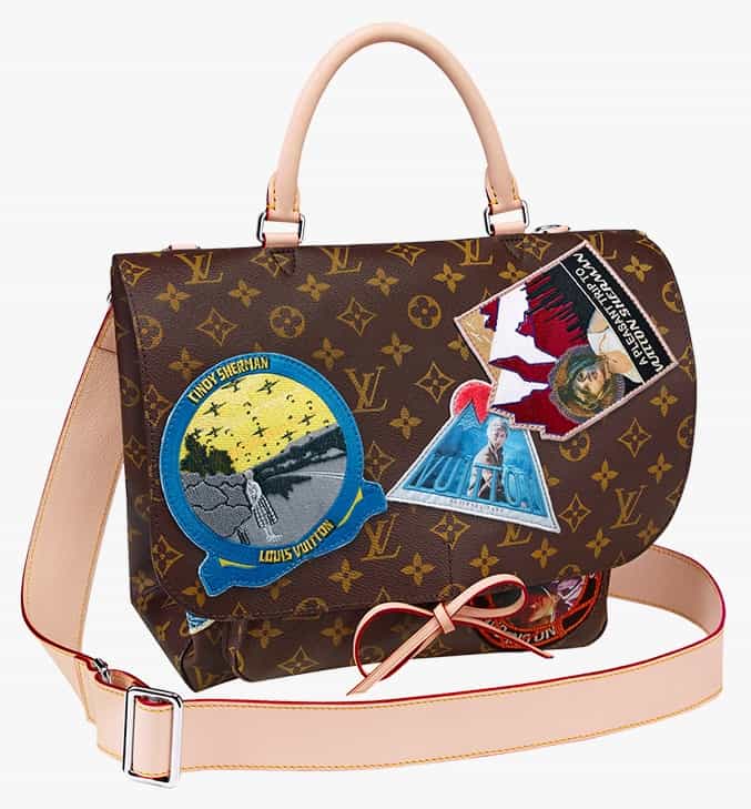 Cindy Sherman’s limited-edition ‘Camera Messenger’ bag, priced at $4,400, playfully mimics vintage travel trunks with appliqué patches inspired by hotel stickers—crafted for icons like Madonna and Lady Gaga, and limited to just 25 pieces