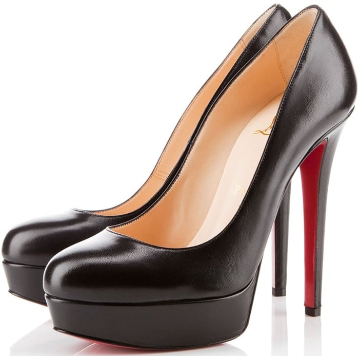 Black Christian Louboutin 'Bianca' Patent Leather Platform Pumps