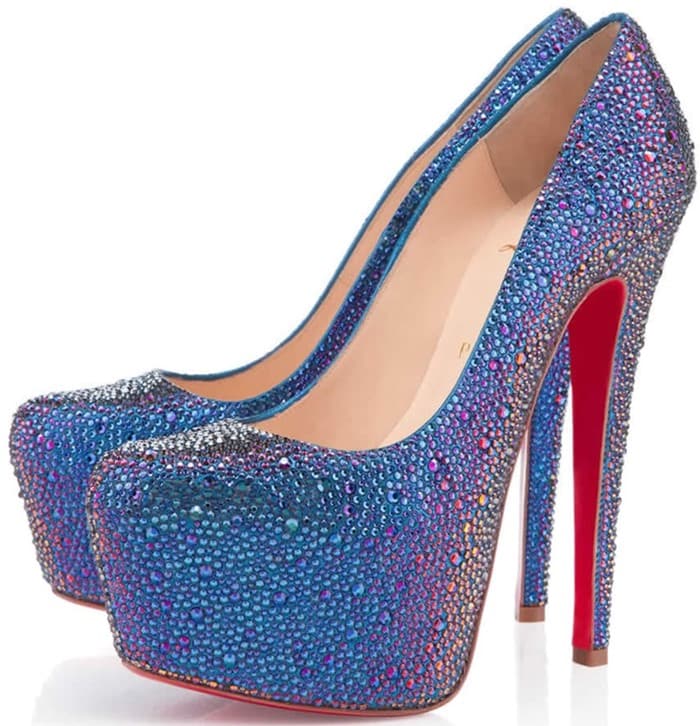 Christian Louboutin Blue Daffodile Strass