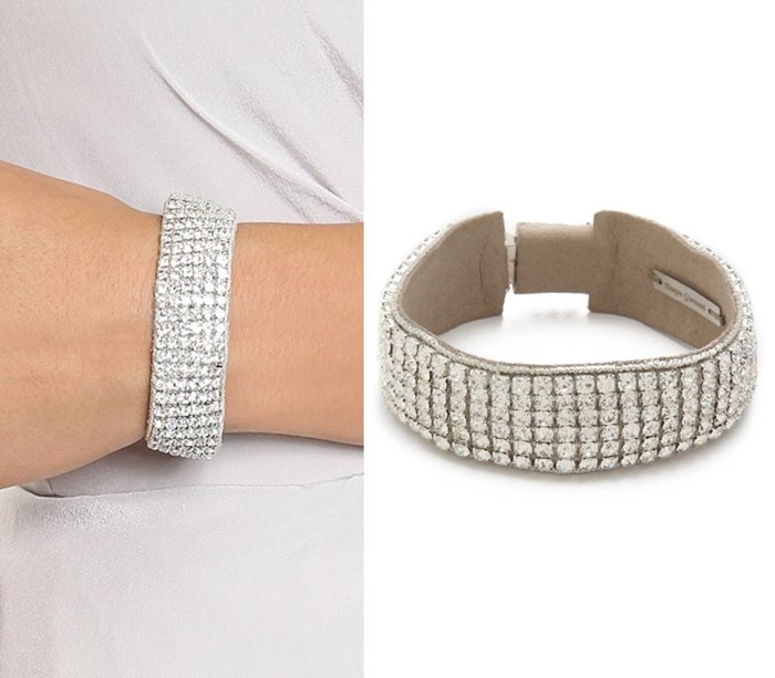 Deepa Gurnani Crystal Woven Bracelet