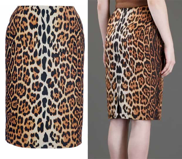 Dior Vintage Animal Print Pencil Skirt