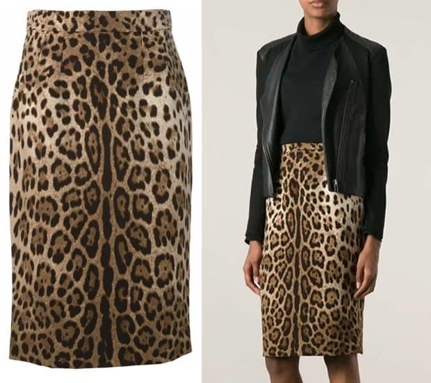 Dolce & Gabbana Leopard Print Pencil Skirt