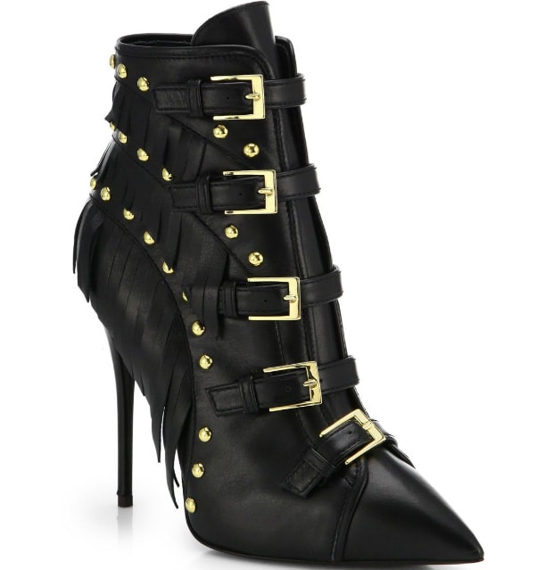 Giuseppe Zanotti Studded Leather Pointed-Toe Ankle Boots
