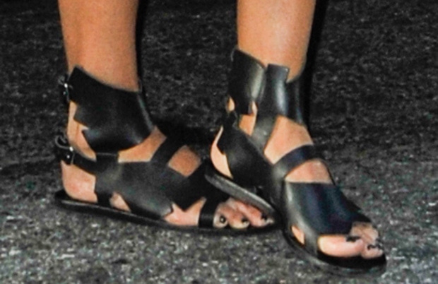 Jessica Alba displays her feet in Ancient Greek Sandals x Carven sandals