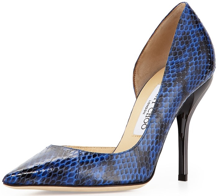 Jimmy Choo Willis Snake Half Dorsay Pump Blue