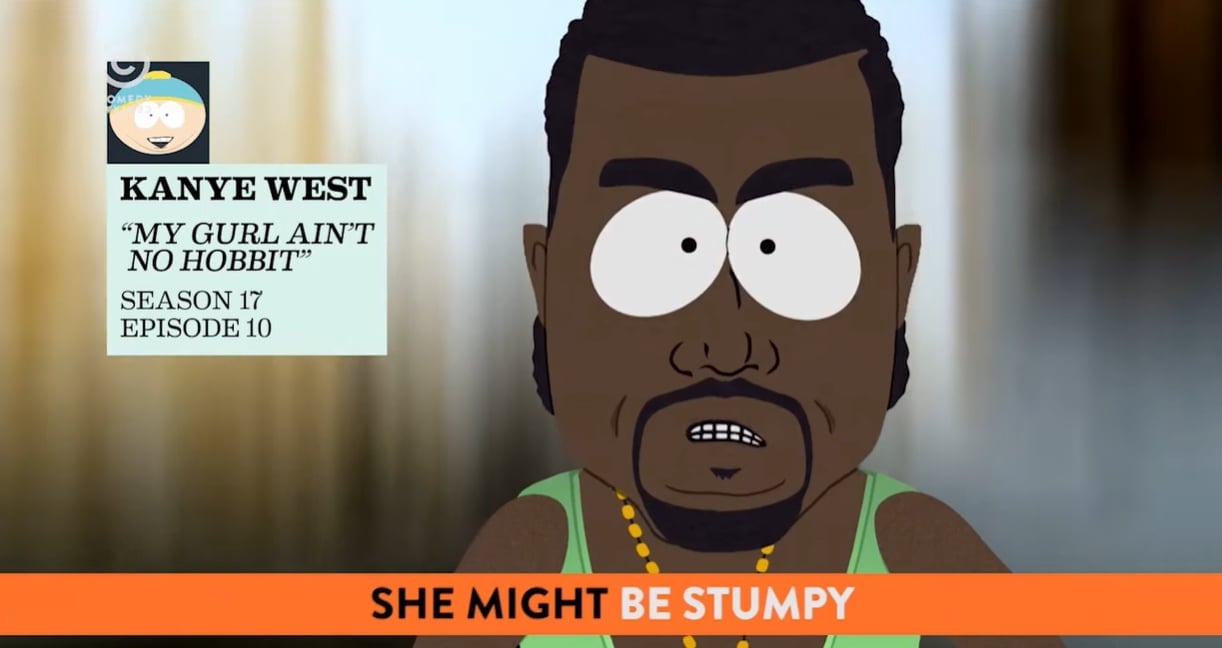 Kanye West admits Kim Kardashian is stumpy in the Season Seventeen episode of South Park, "The Hobbit"