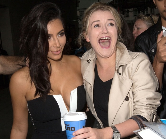 Kim Kardashian arriving at the BBC Radio 1 studios in London