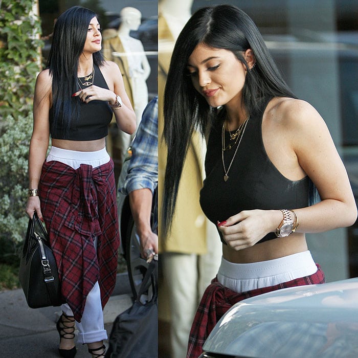 Kylie Jenner stopping by Andy LeCompte Salon in West Hollywood, California, on September 16, 2014