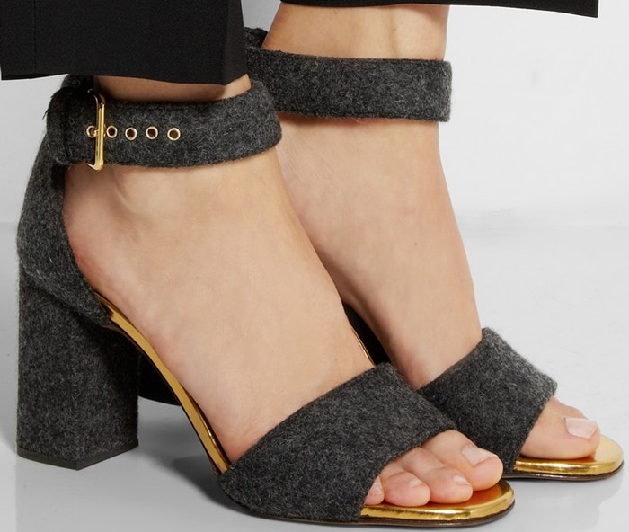 Marni Leather-trimmed felt sandals