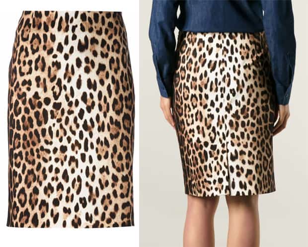 Moschino Cheap & Chic Leopard Print Pencil Skirt