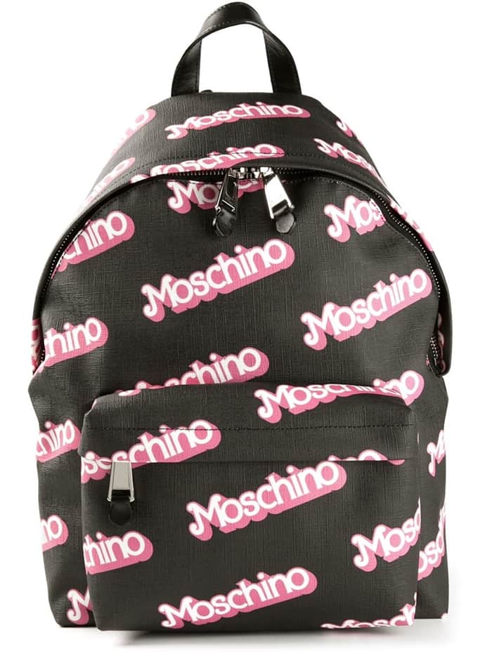 Moschino Logo Print Backpack Black