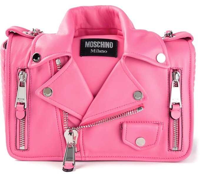 Moschino Biker Shoulder Bag in Pink
