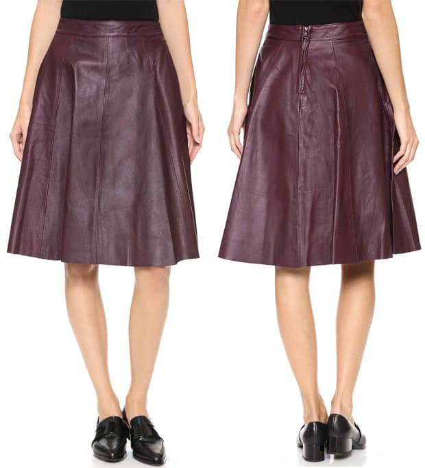 Otto dame Pelle Gonna Leather Skirt