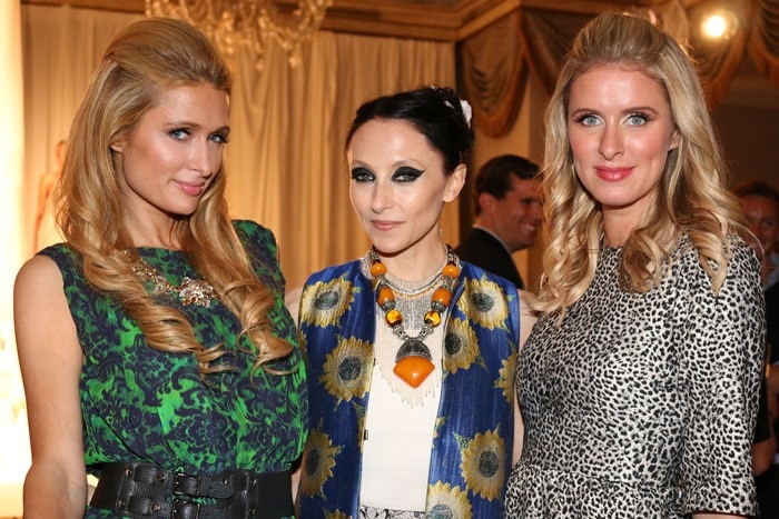 Paris and Nicky Hilton both wore dresses from Alice + Olivia by Stacey Bendet