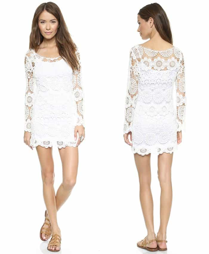 Reverse Body-Con Crochet Dress in White
