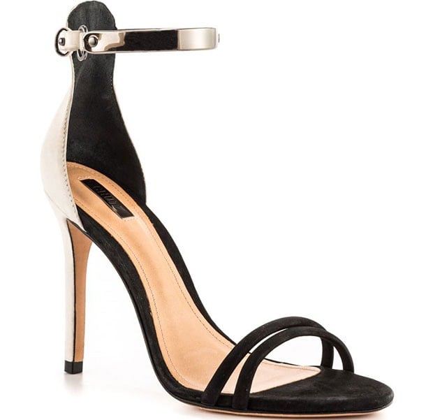 Open-toe Schutz Celina sandals, constructed in supple suede