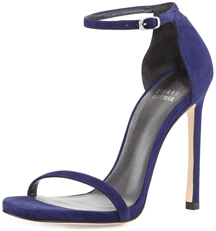 Stuart Weitzman Blue Nudist Suede Ankle-strap Sandal