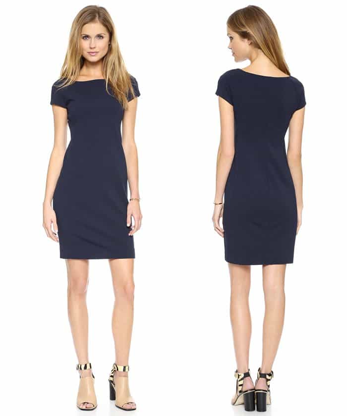 Three Dots Ponte Cap Sleeve Dress