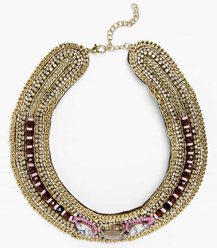 Topshop Beaded Chain Collar Necklace