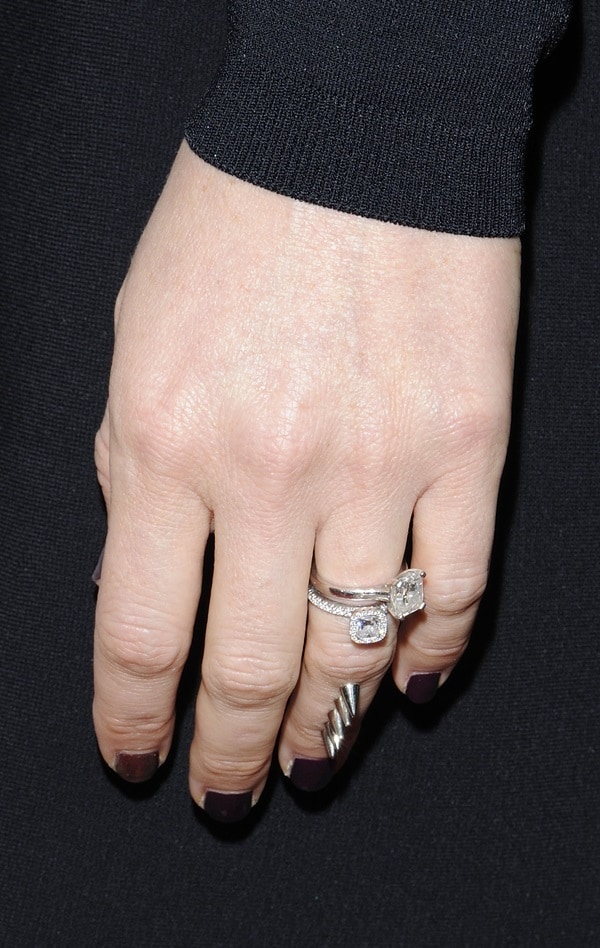 Alice Eve's engagement ring and finger art