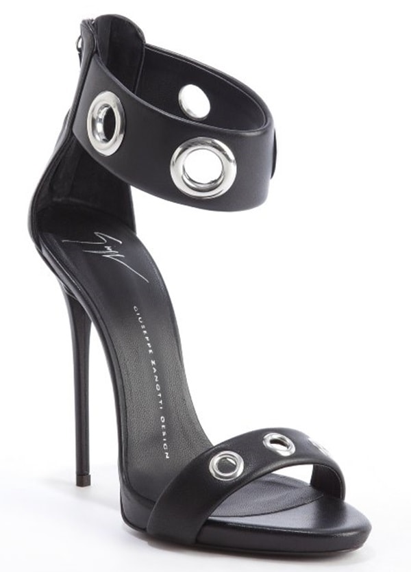 Giuseppe Zanotti Leather Grommet Ankle-Band Sandals